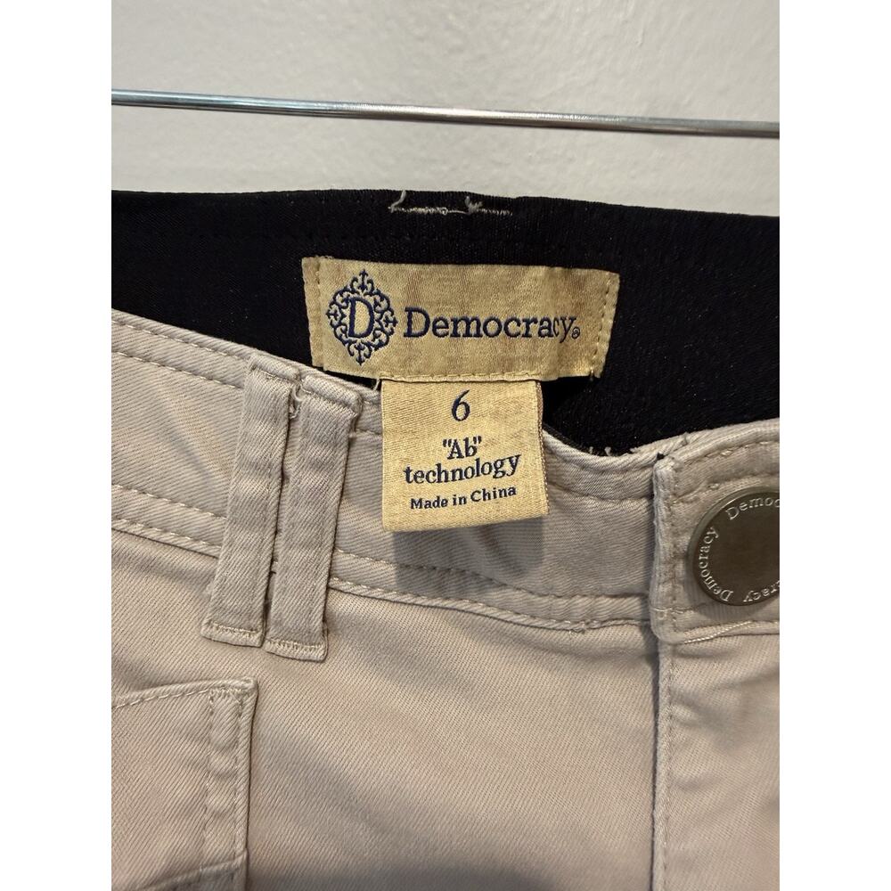 Democracy Womens Ab Technology Utility Cargo Pants Size 6 Khaki Roll Tab Crop - Picture 6 of 10